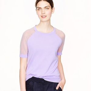 Jcrew sheer sleeve crepe sweater, never worn sz s